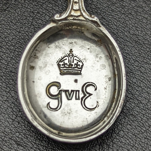 1937 British Vintage Sterling Silver (925 Silver) George VI Coronation Spoon Pair Barnard & Sons